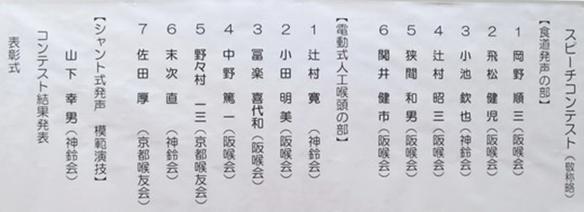 スピーチコンテスト次第の画像